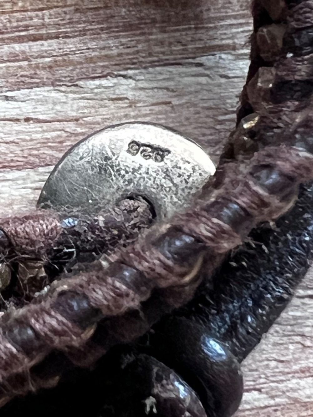 Chan Luu Leather Brown Leather Wrap Bracelet with Gold beads and Sterling Clasp - Picture 3 of 5